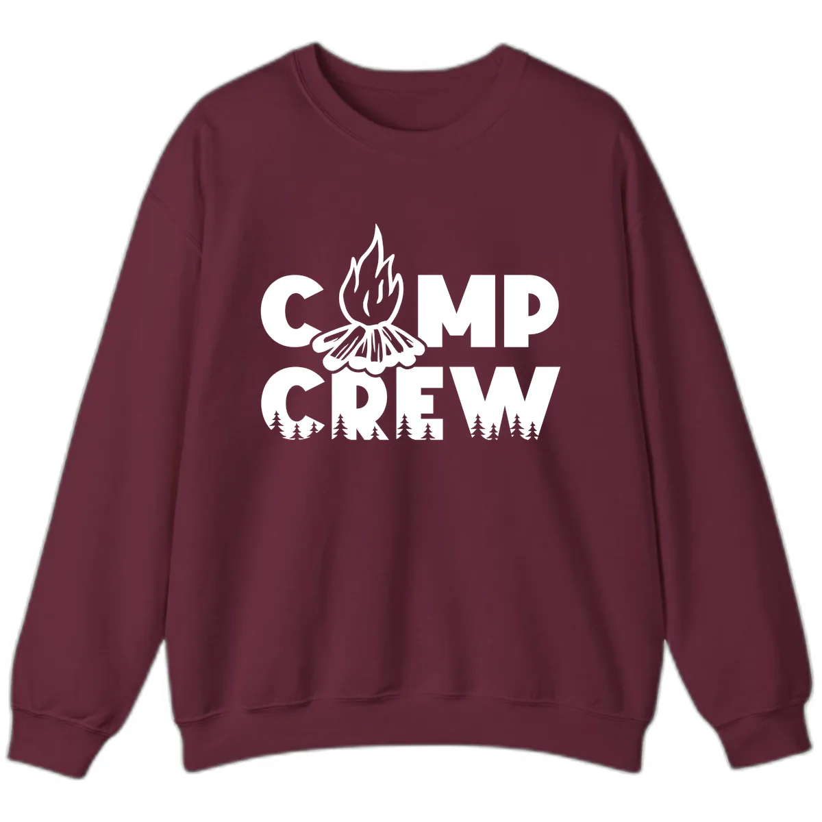 Camp Crew Fire and Forest Sweatshirt in Maroon