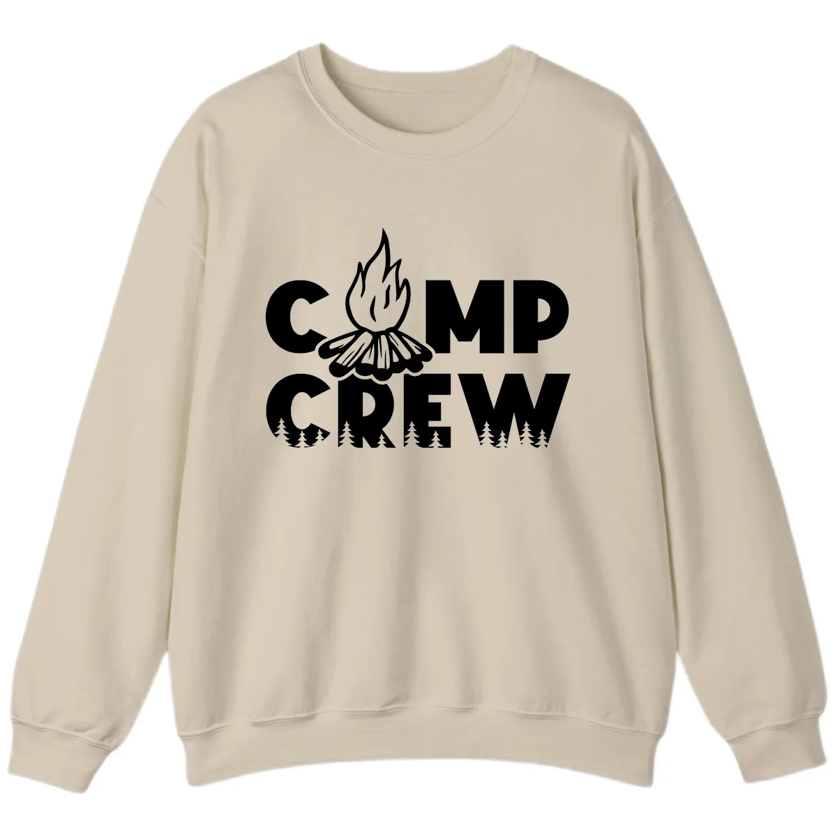 Camp Crew Fire and Forest Sweatshirt in Sand