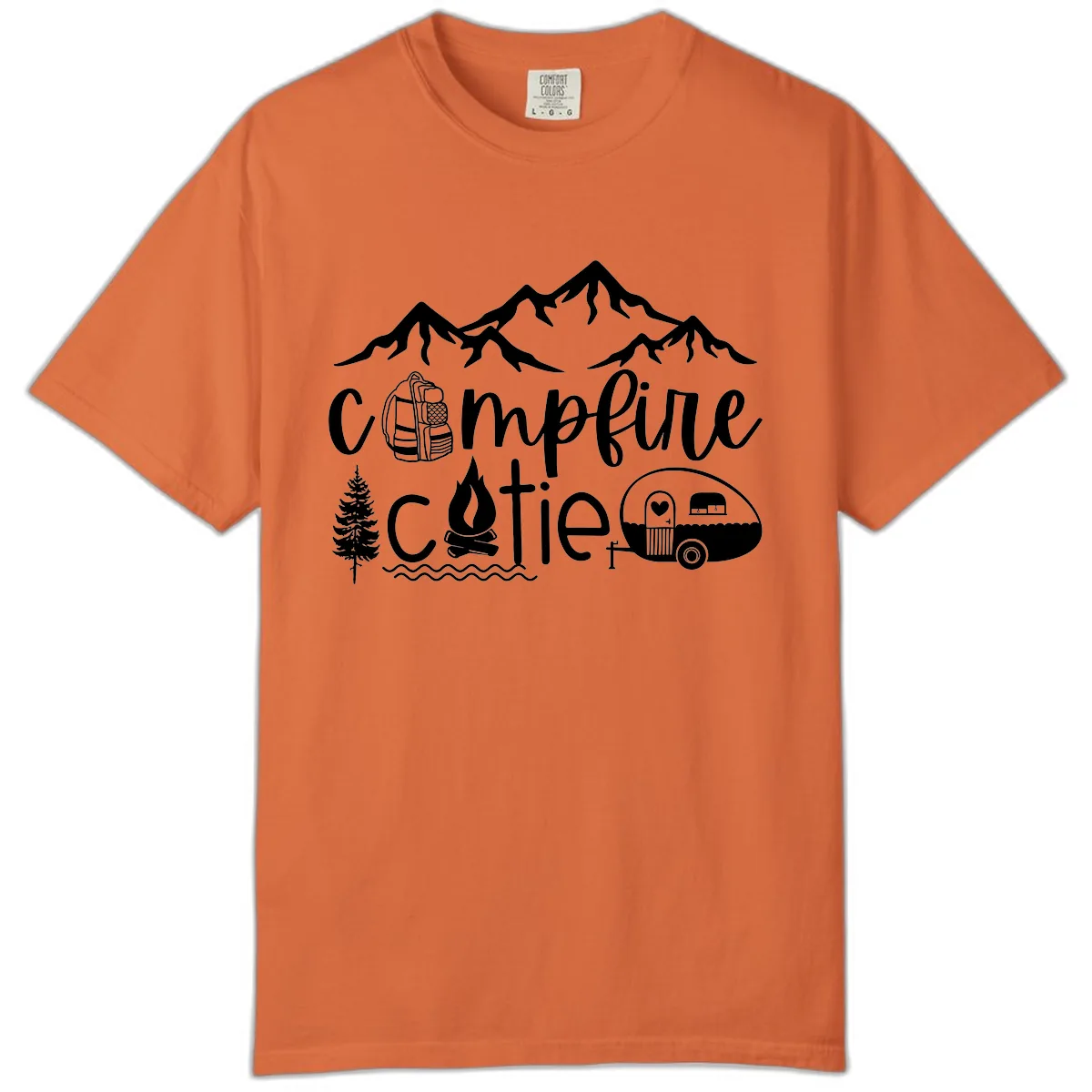 Campfire Cutie Adventure Comfort Color in Burnt Orange