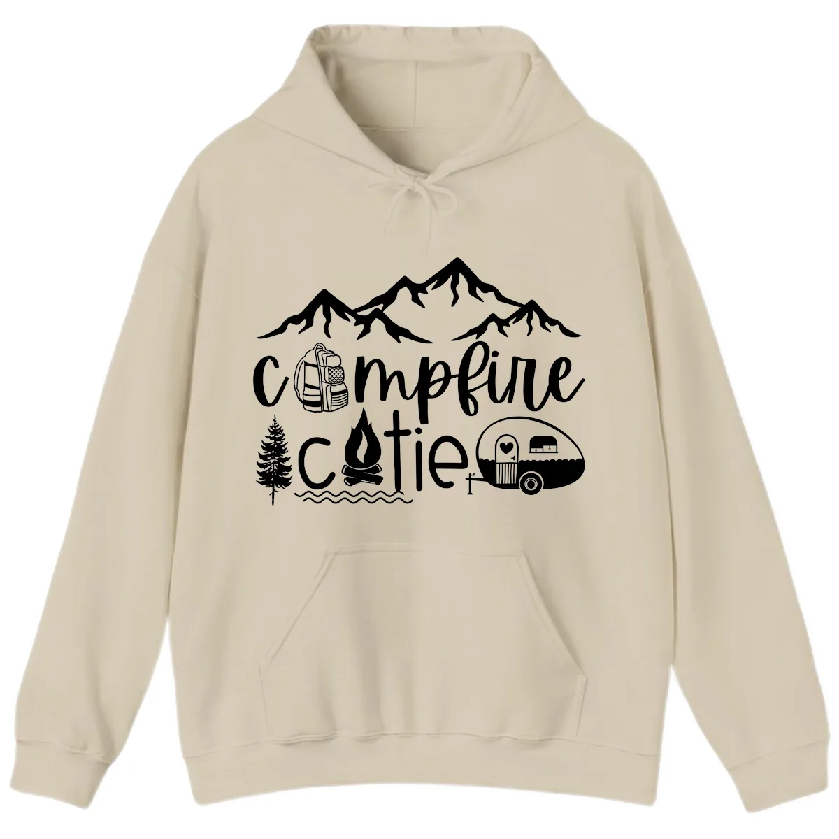Campfire Cutie Adventure Hoodie in Sand