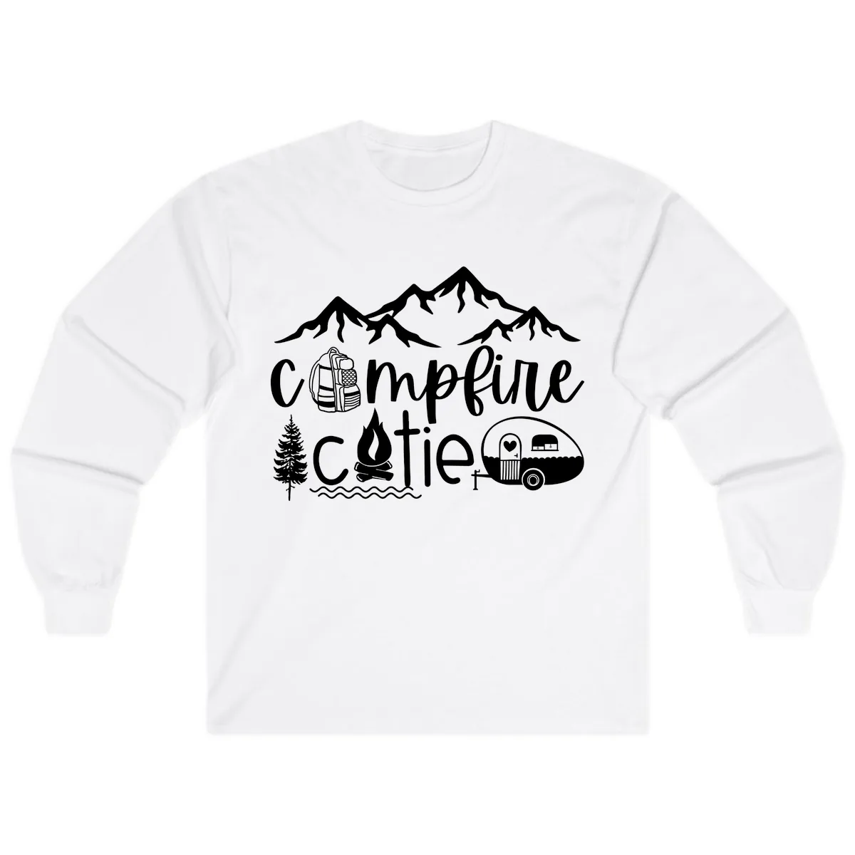 Campfire Cutie Adventure Long Sleeve in White
