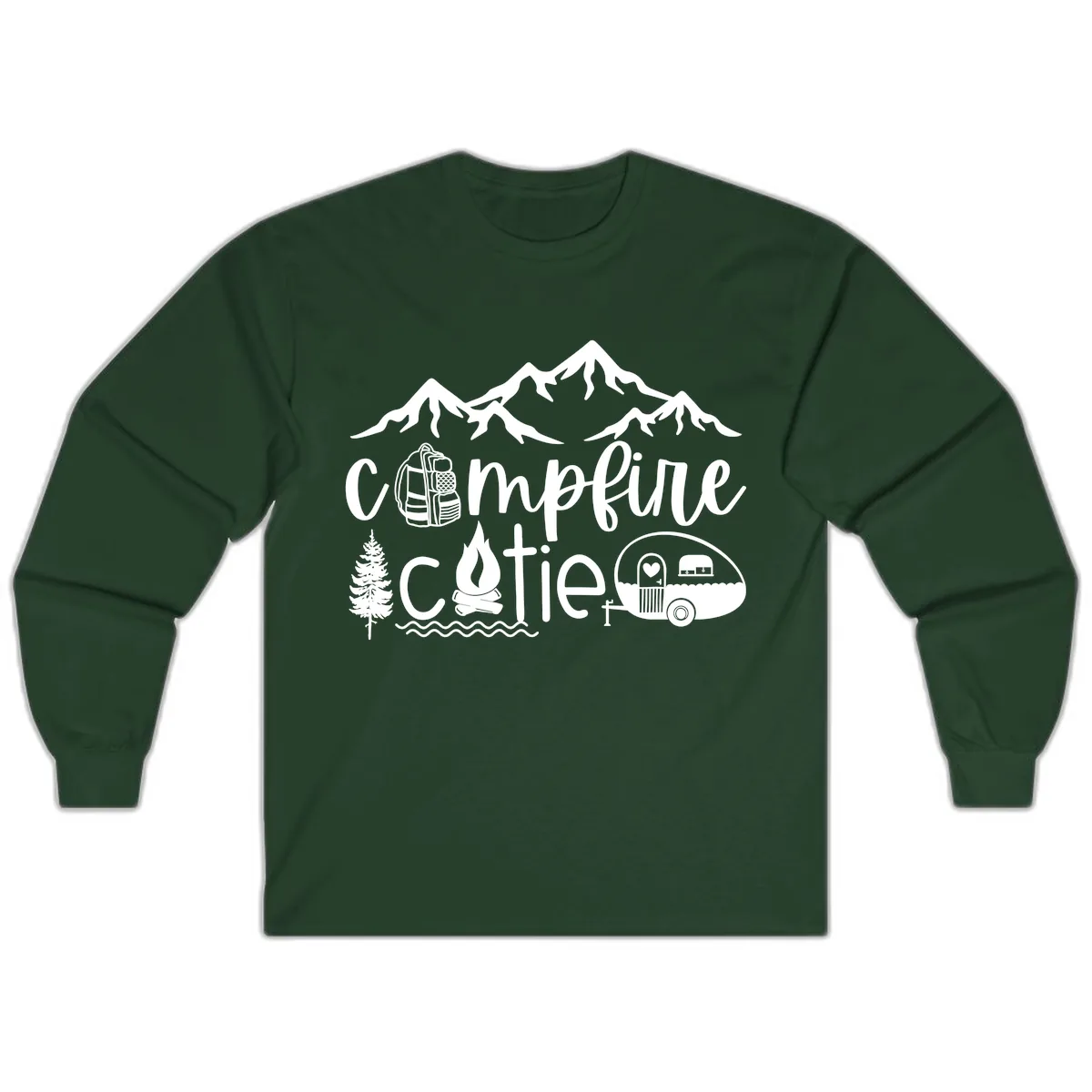 Campfire Cutie Adventure Long Sleeve in Forest Green