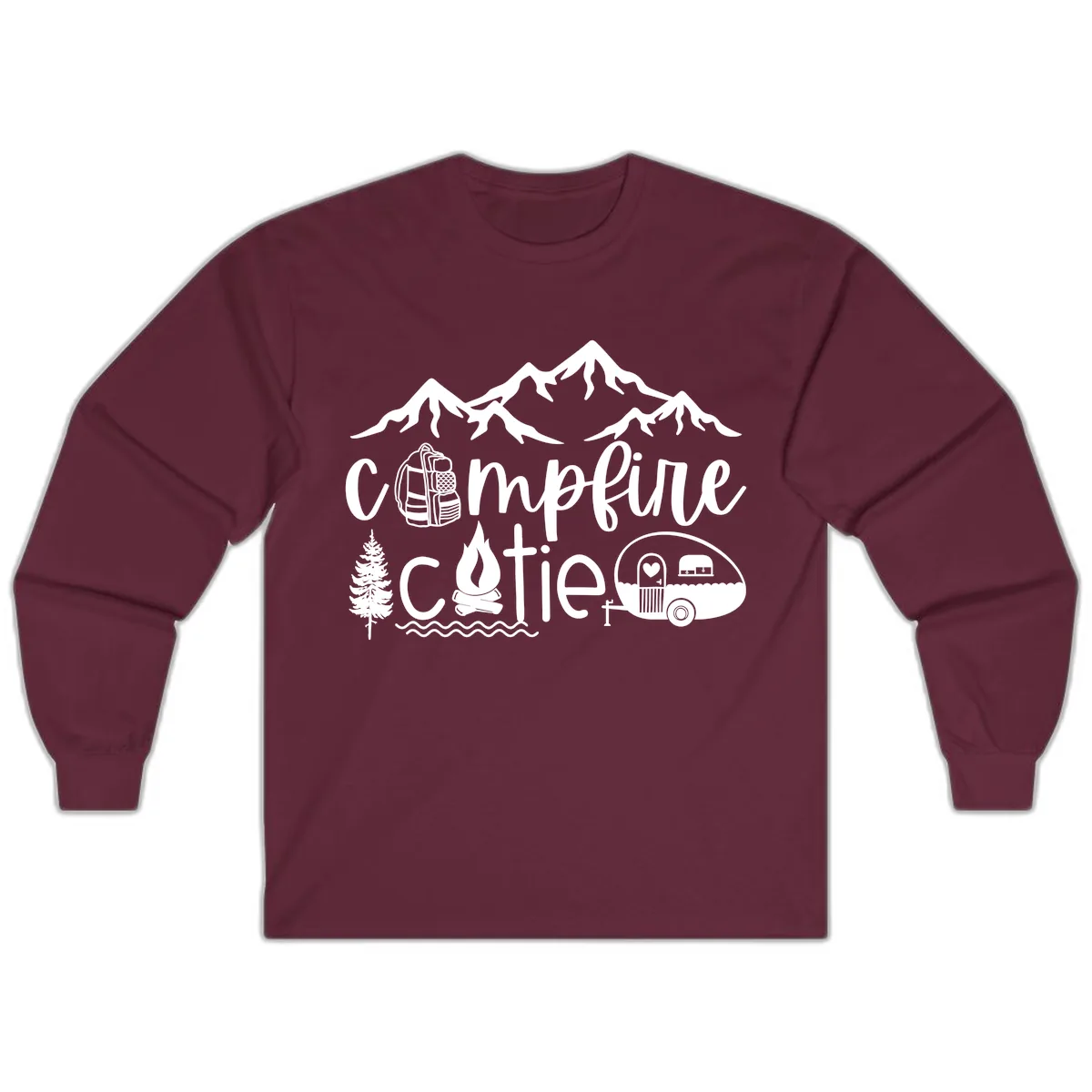 Campfire Cutie Adventure Long Sleeve in Maroon