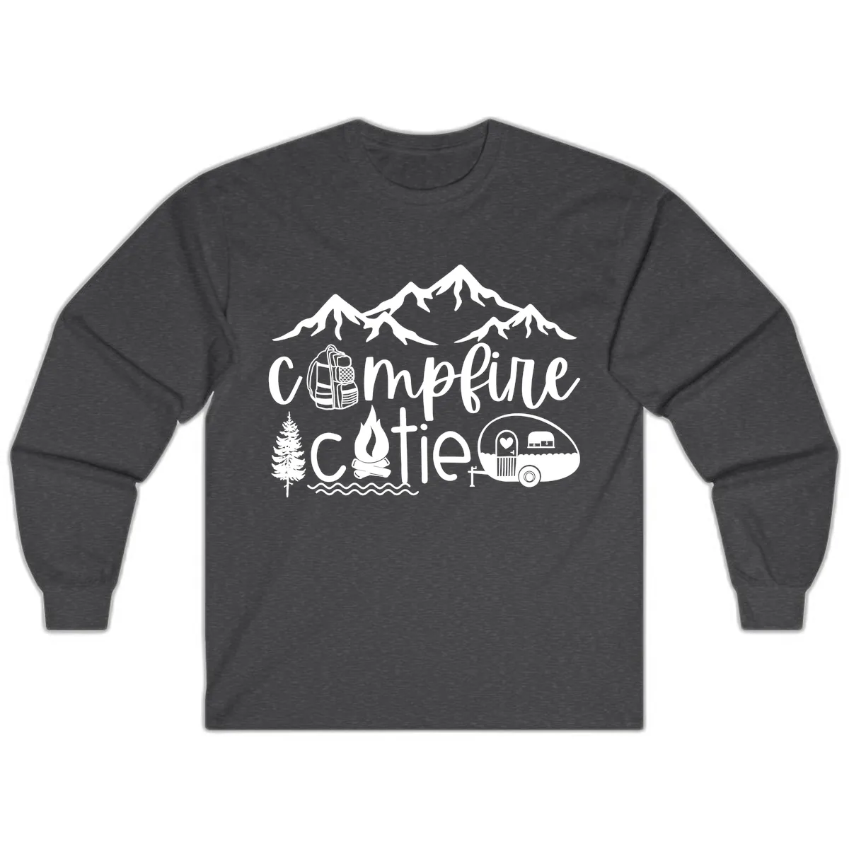 Campfire Cutie Adventure Long Sleeve in Dark Heather