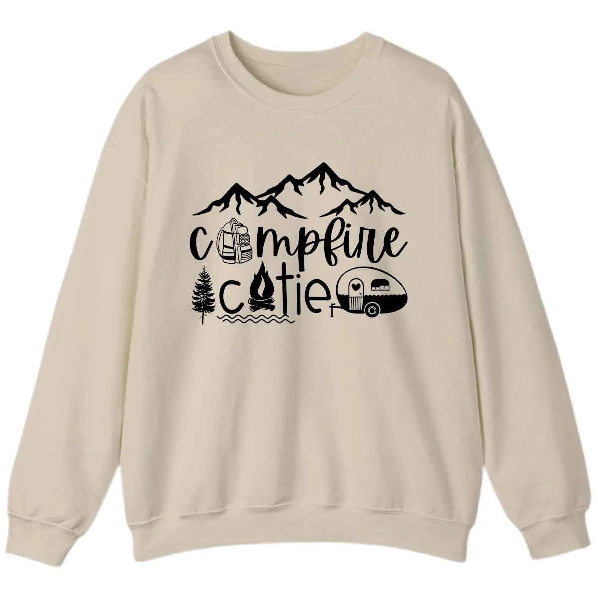Campfire Cutie Adventure Sweatshirt in Sand