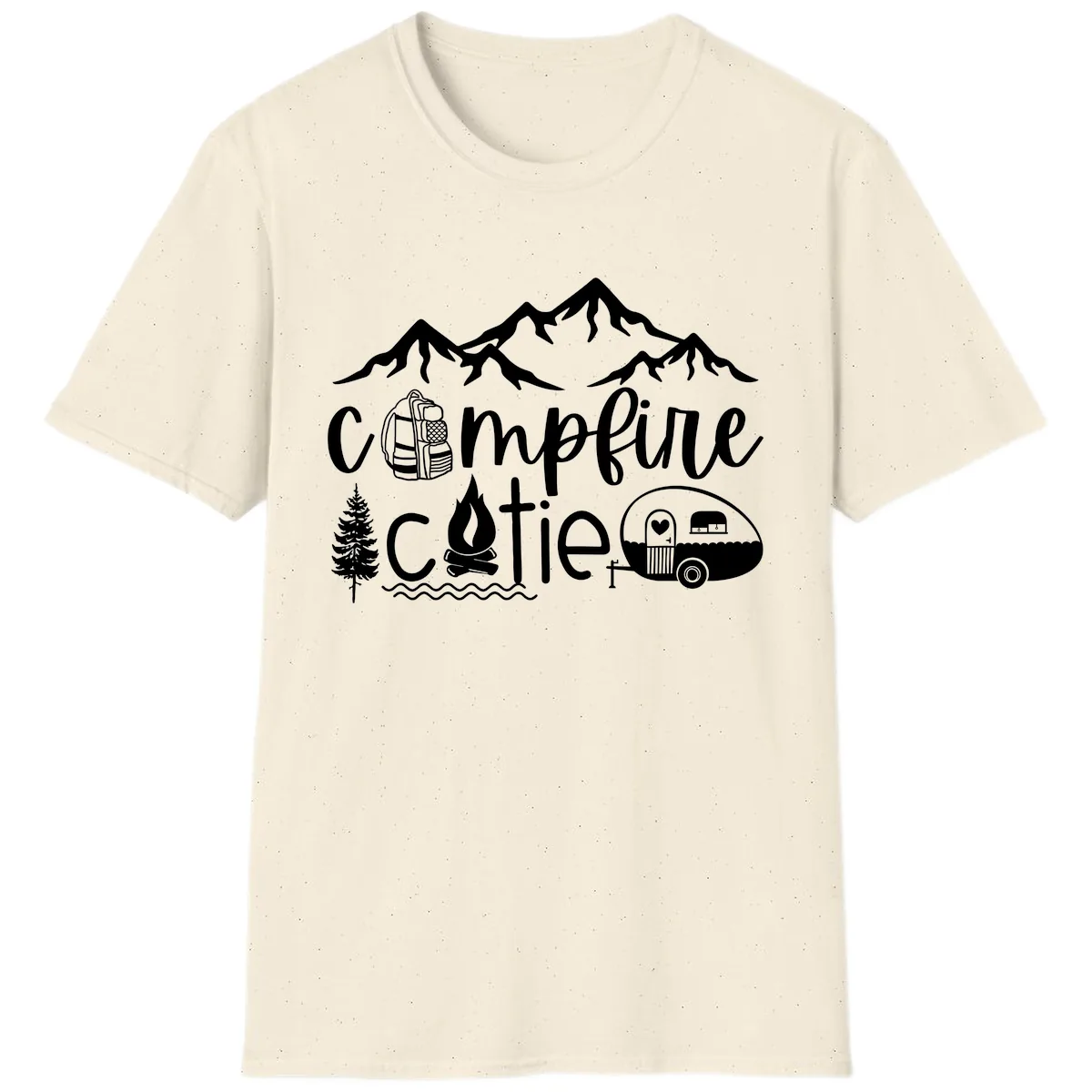 Campfire Cutie Adventure T-Shirt in Natural