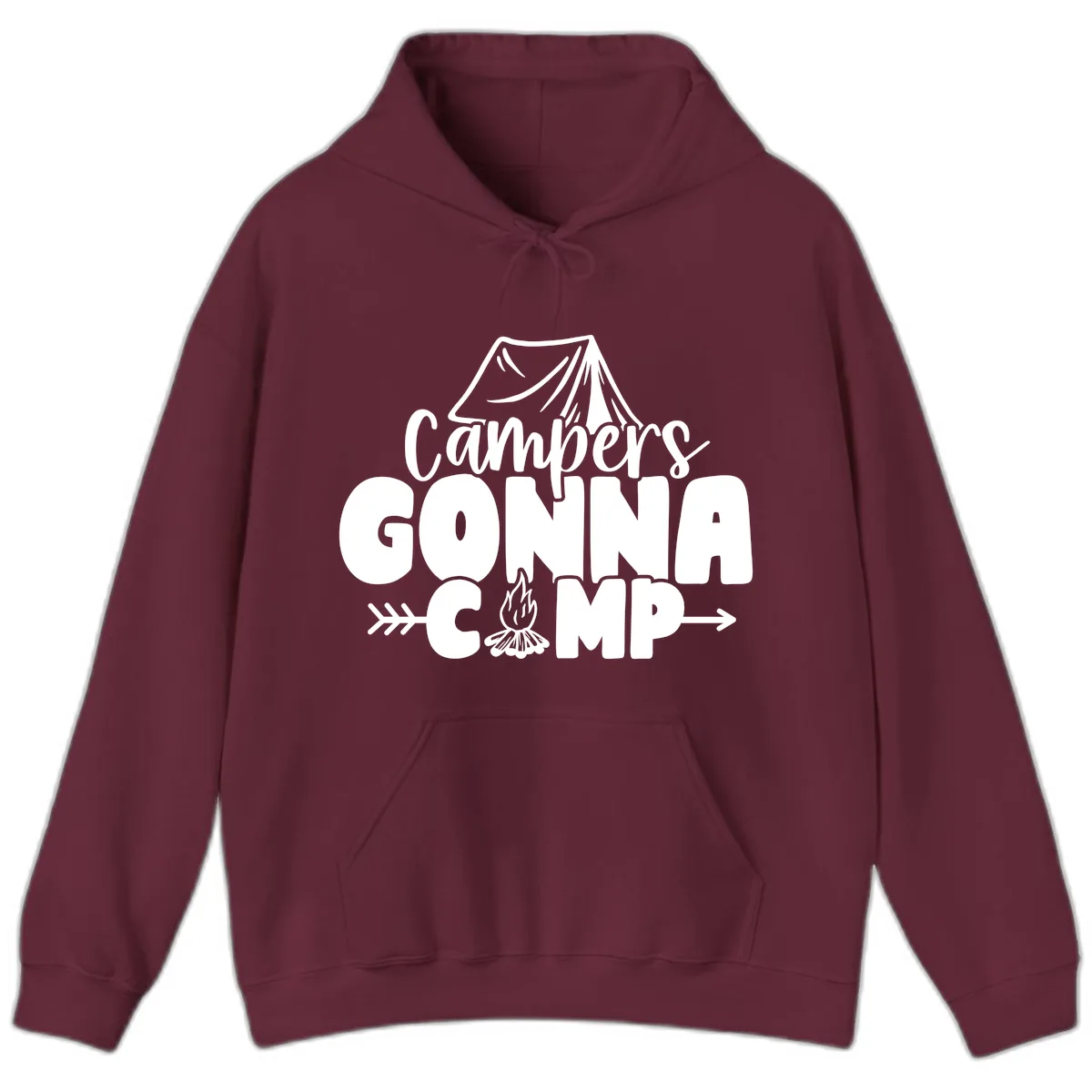 Campers Gonna Camp Hoodie in Maroon