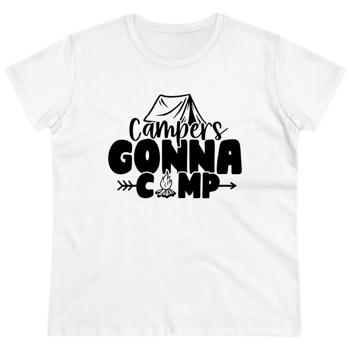 Campers Gonna Camp Ladies Tee in White