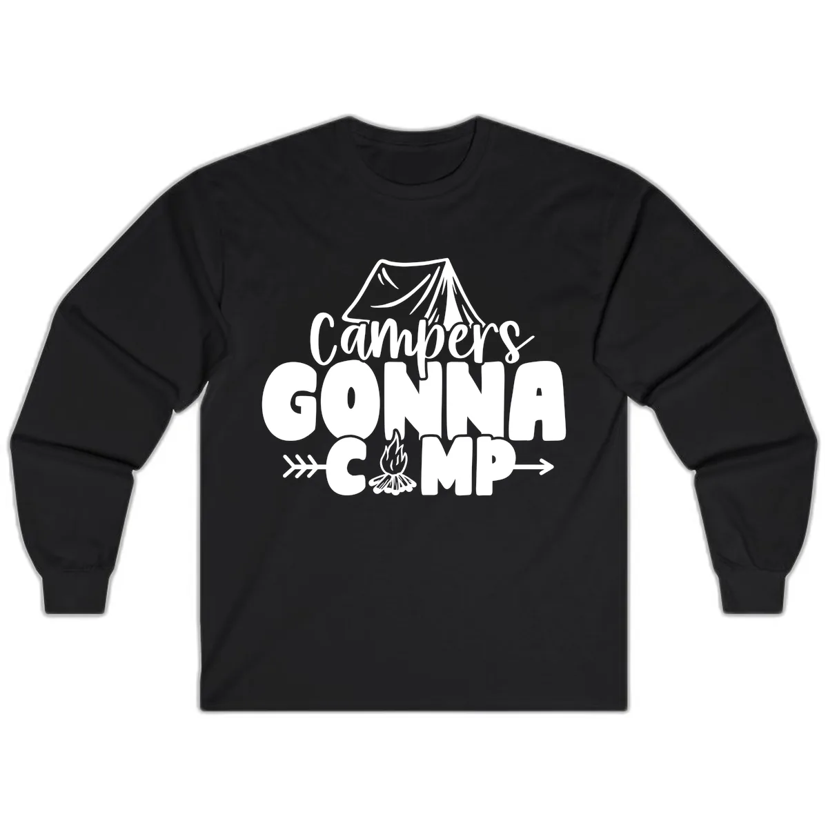 Campers Gonna Camp Long Sleeve in Black