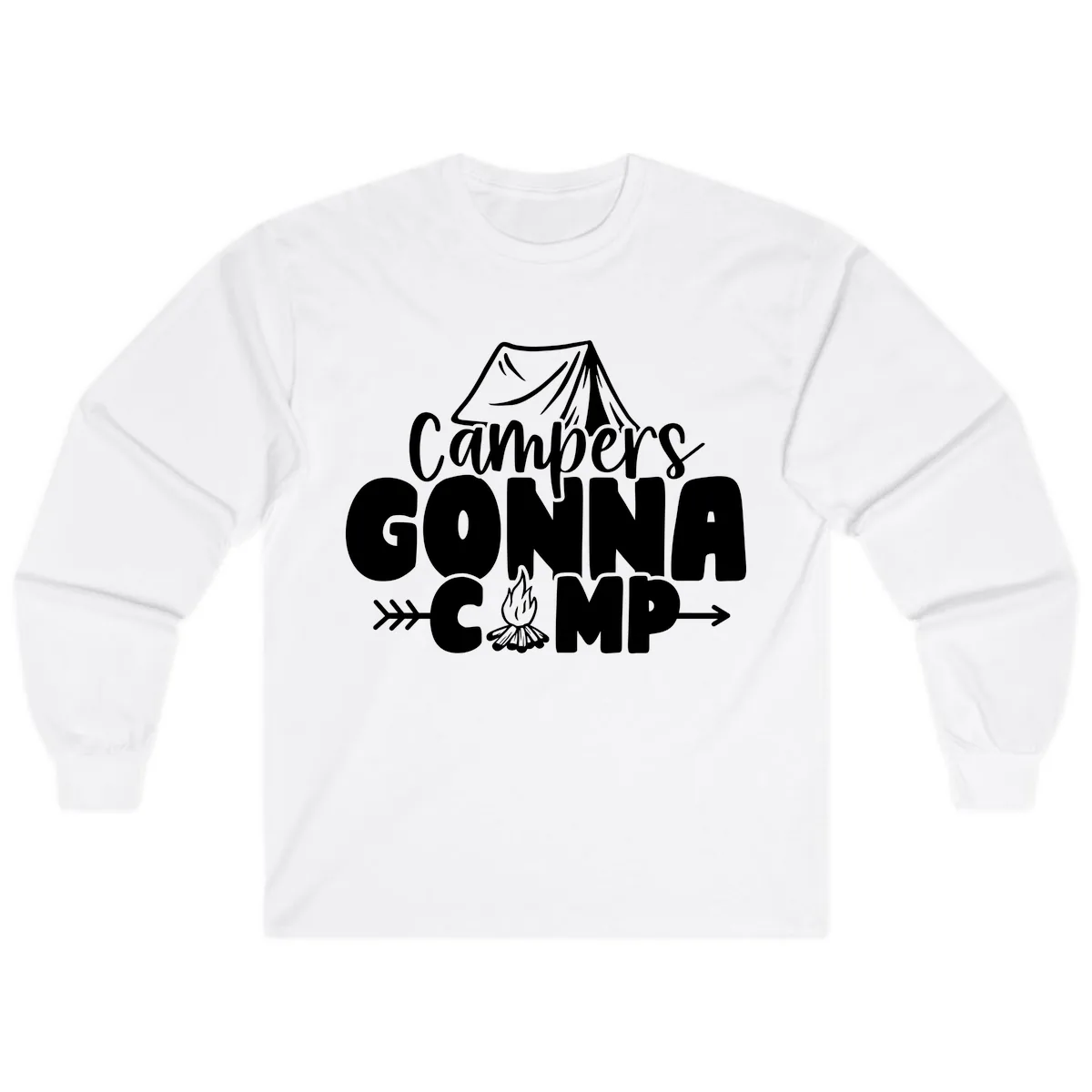 Campers Gonna Camp Long Sleeve in White