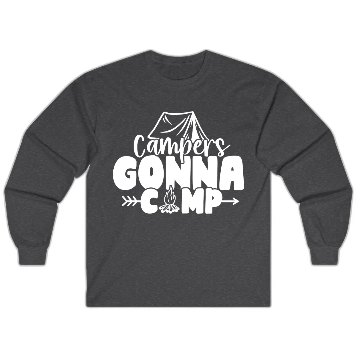 Campers Gonna Camp Long Sleeve in Dark Heather