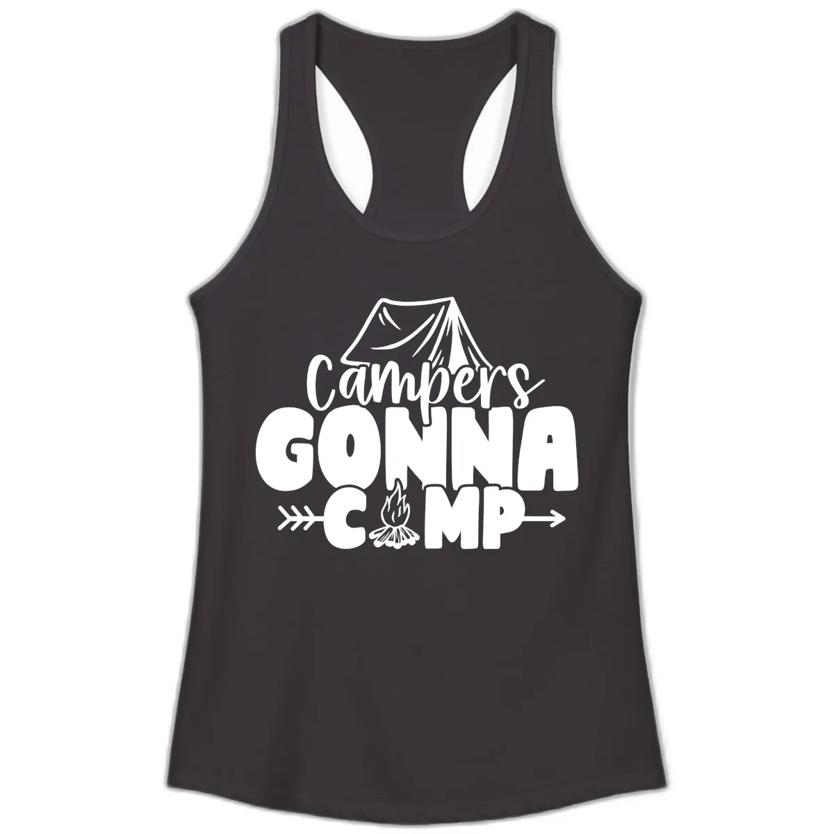 Campers Gonna Camp Ladies Tank in Black