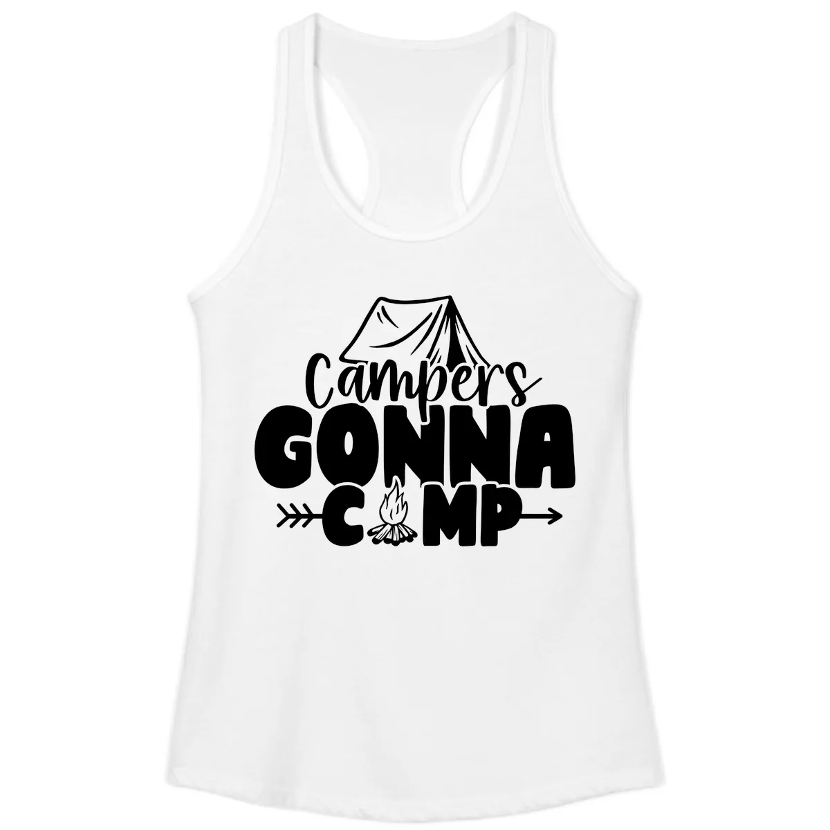 Campers Gonna Camp Ladies Tank in White