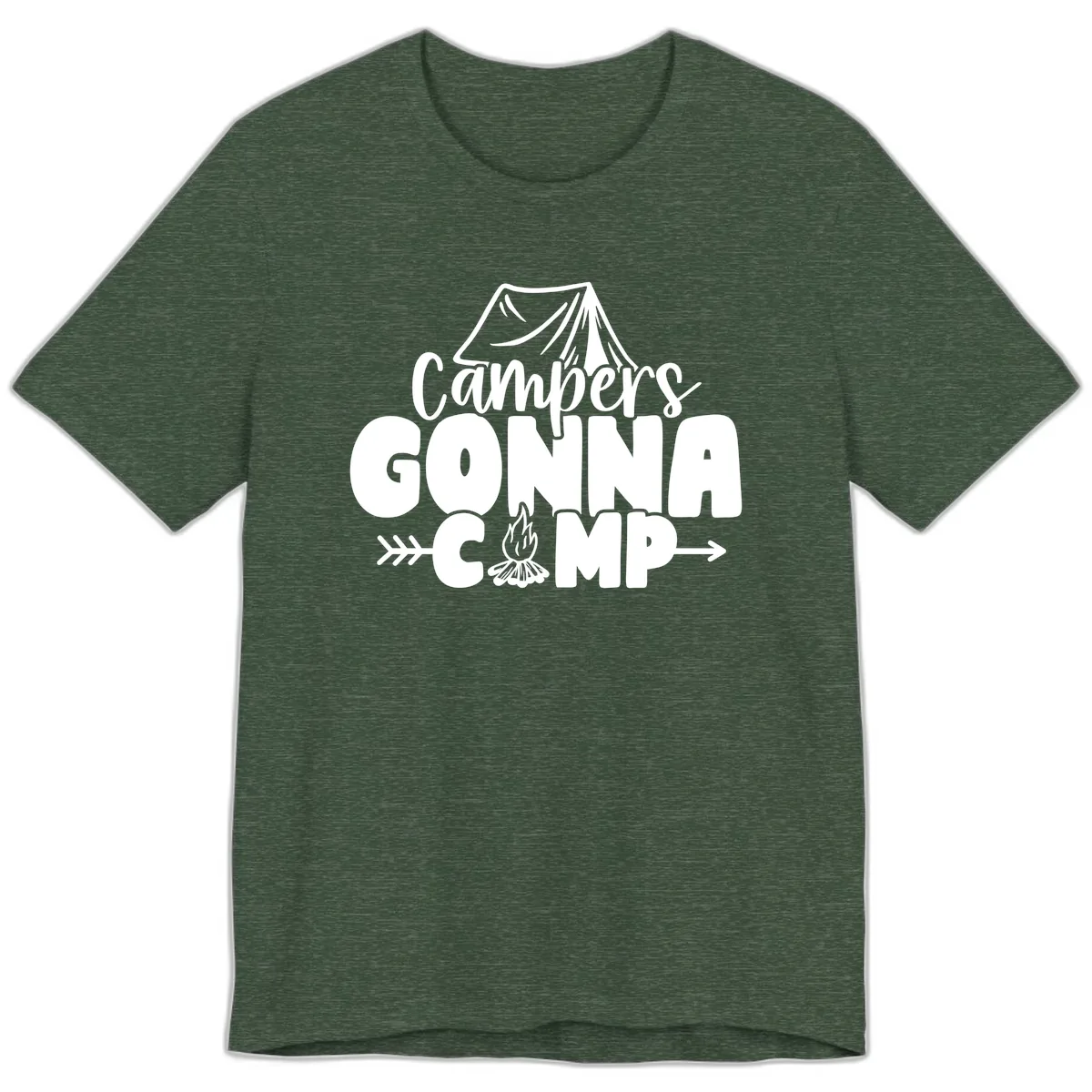 Campers Gonna Camp Premium T-Shirt in Heather Forest