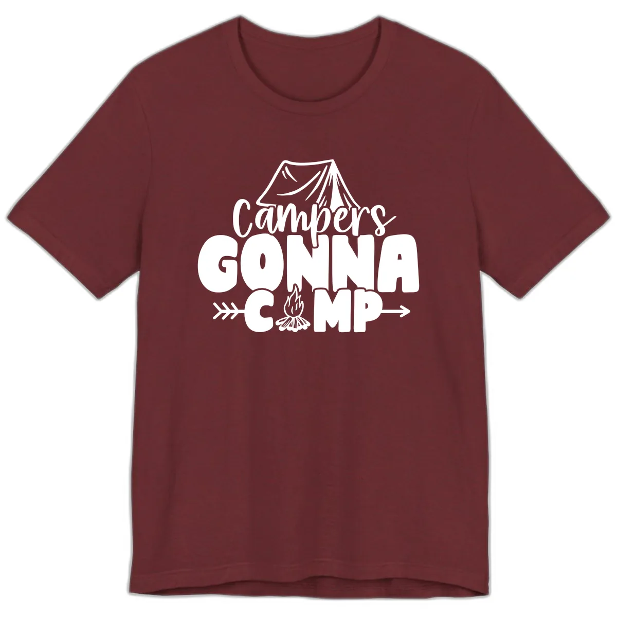 Campers Gonna Camp Premium T-Shirt in Heather Cardinal