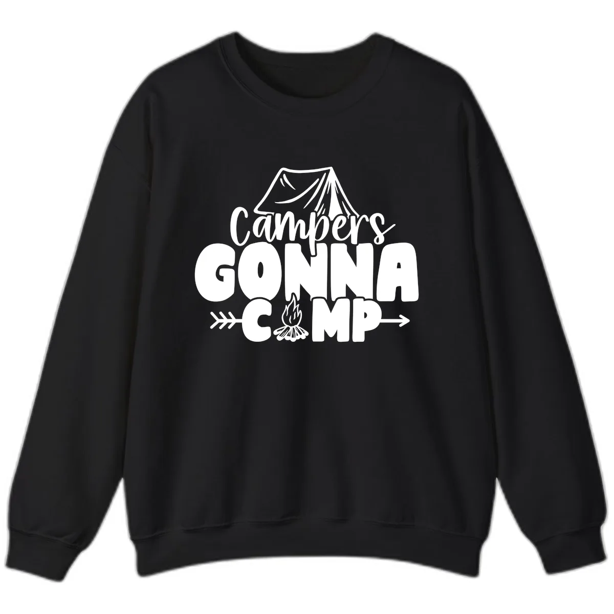 Campers Gonna Camp Sweatshirt in Black