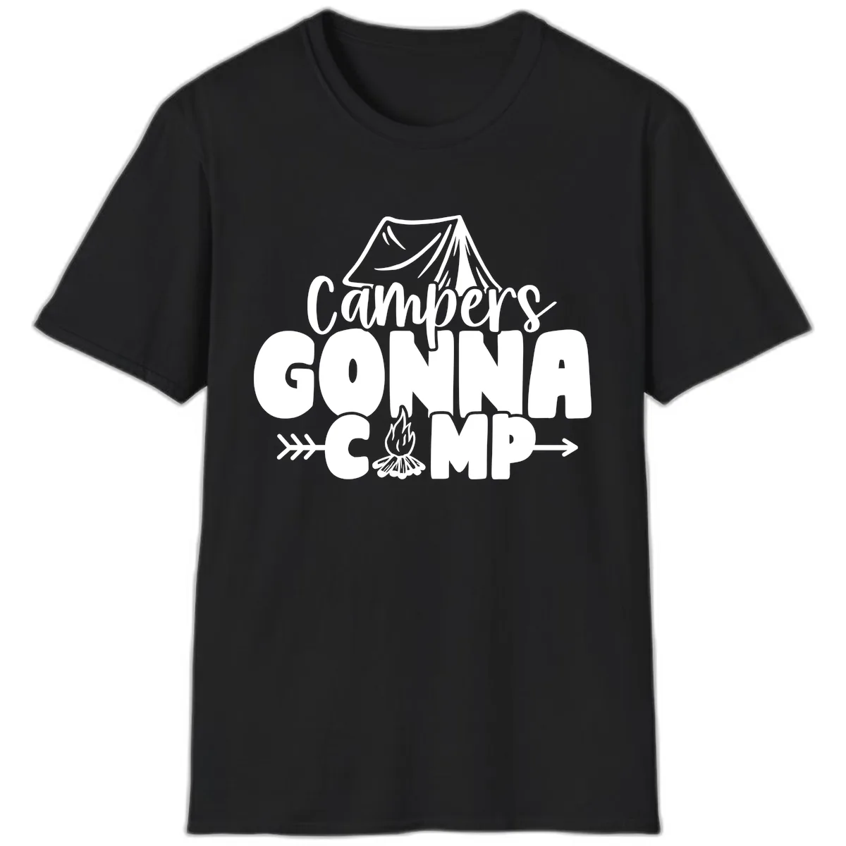 Campers Gonna Camp T-Shirt in Black