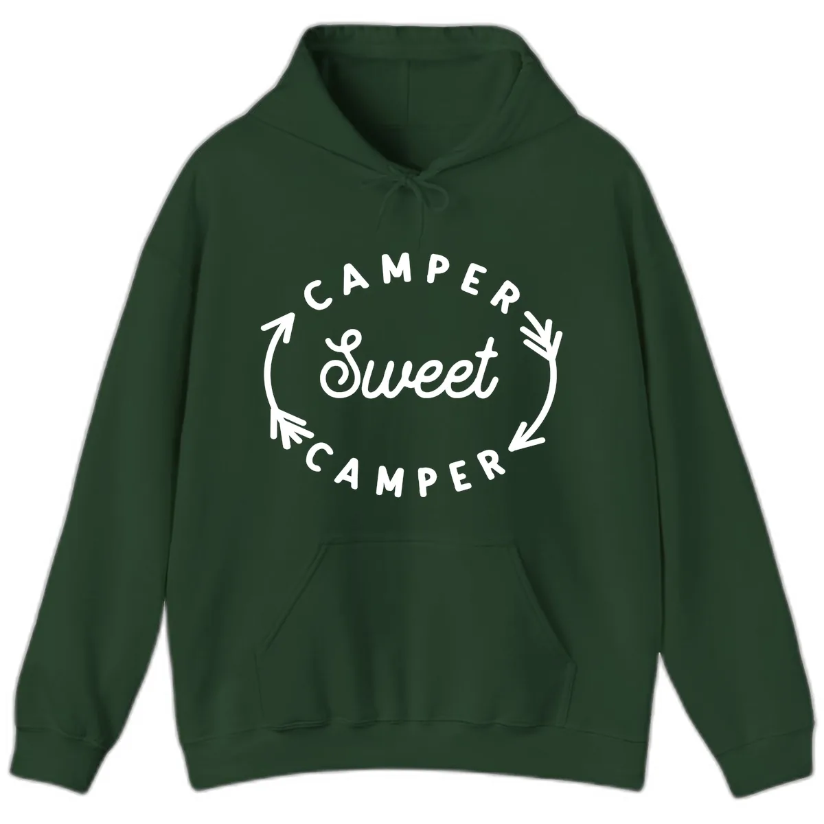Camper Sweet Camper Hoodie in Forest Green