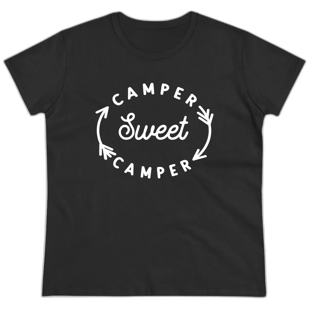 Camper Sweet Camper Ladies Tee in Black