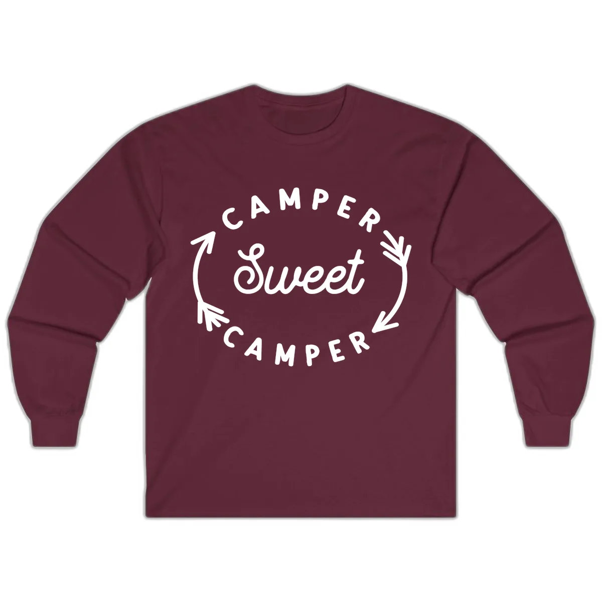 Camper Sweet Camper Long Sleeve in Maroon