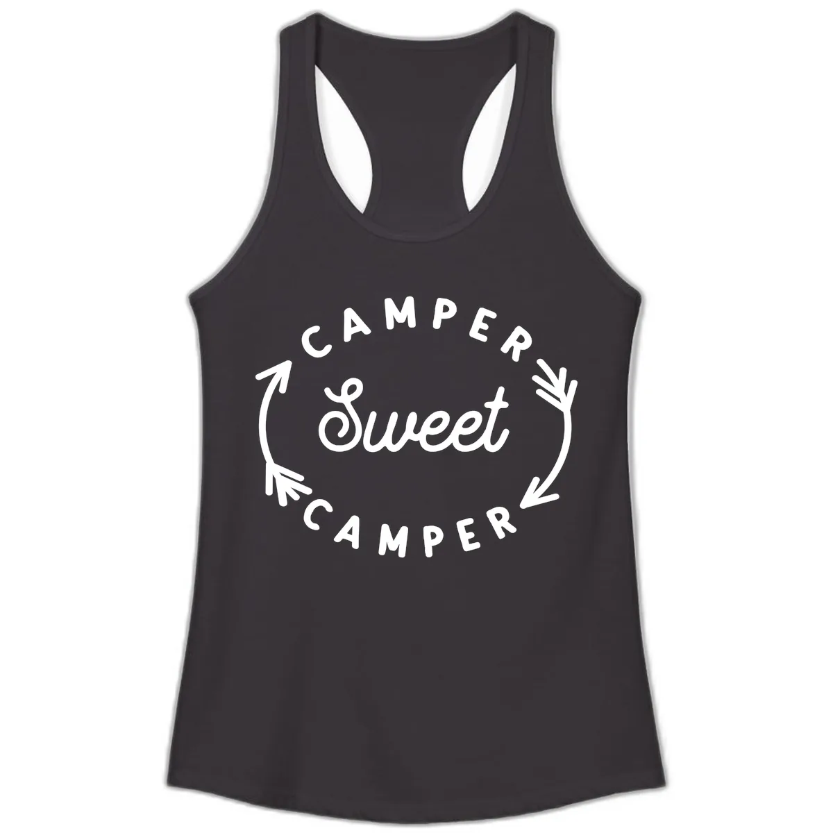 Camper Sweet Camper Ladies Tank in Black