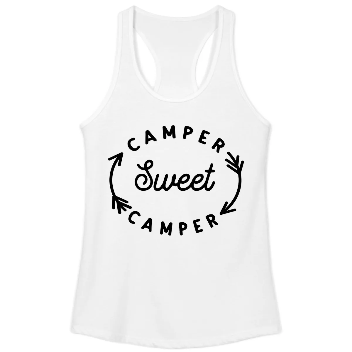 Camper Sweet Camper Ladies Tank in White