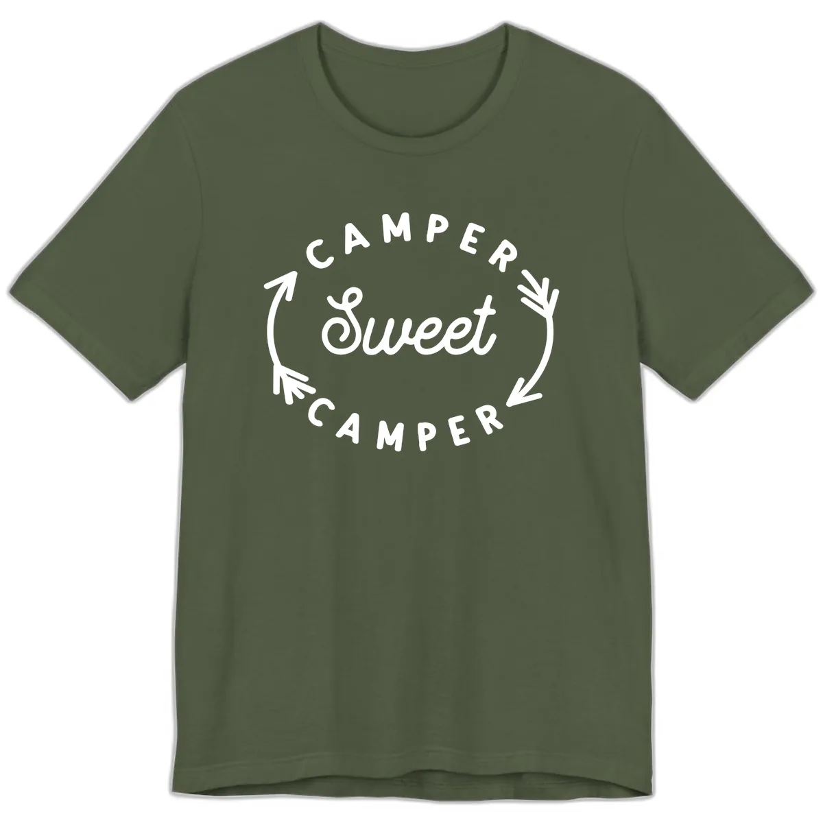 Camper Sweet Camper Premium T-Shirt in Military Green