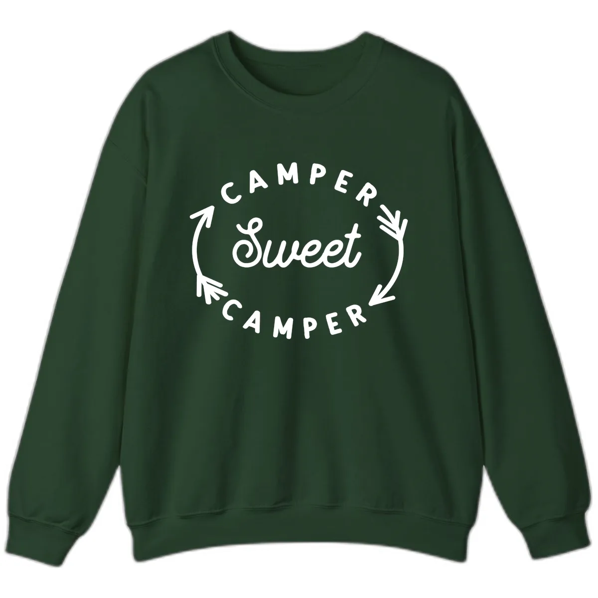 Camper Sweet Camper Sweatshirt in Forest Green