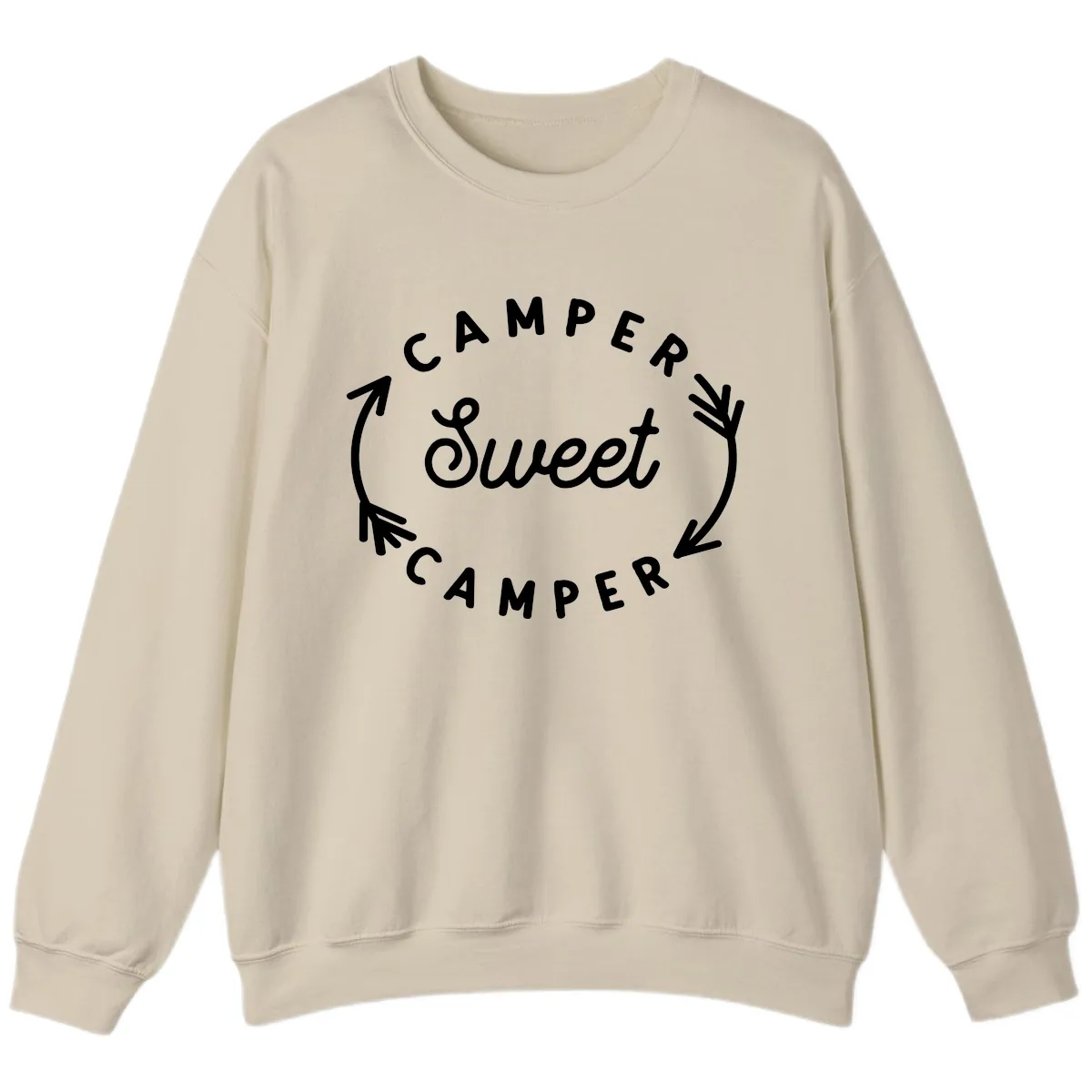 Camper Sweet Camper Sweatshirt in Sand