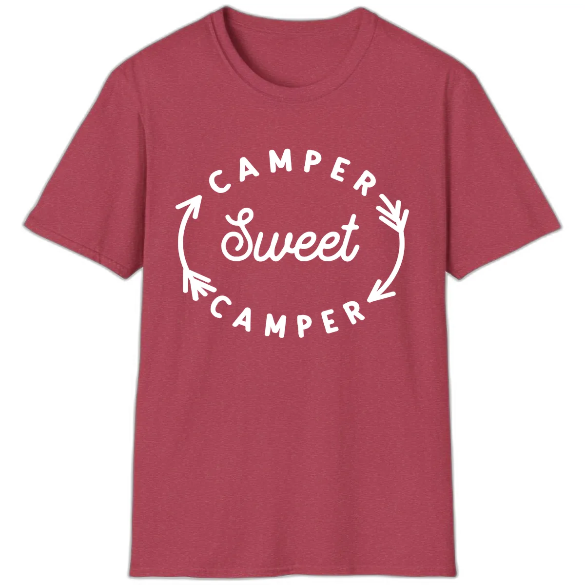 Camper Sweet Camper T-Shirt in Heather Cardinal