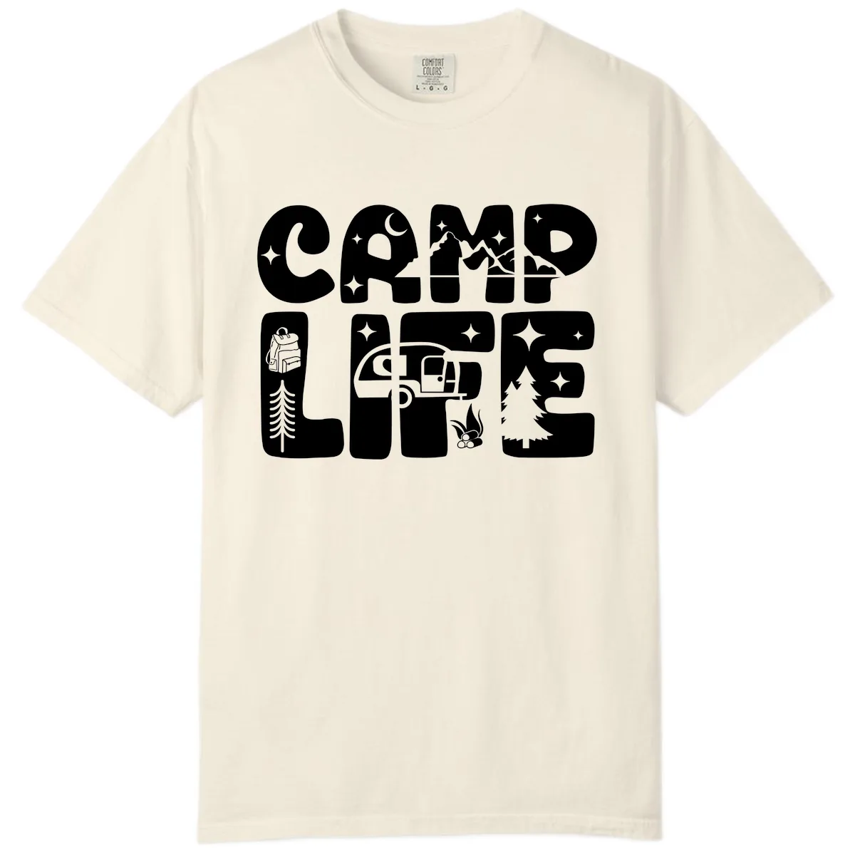 Camp Life Adventure Grid Comfort Color in Ivory