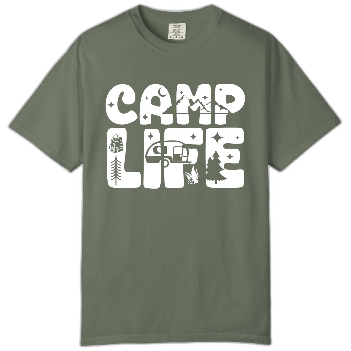 Camp Life Adventure Grid Comfort Color in Moss