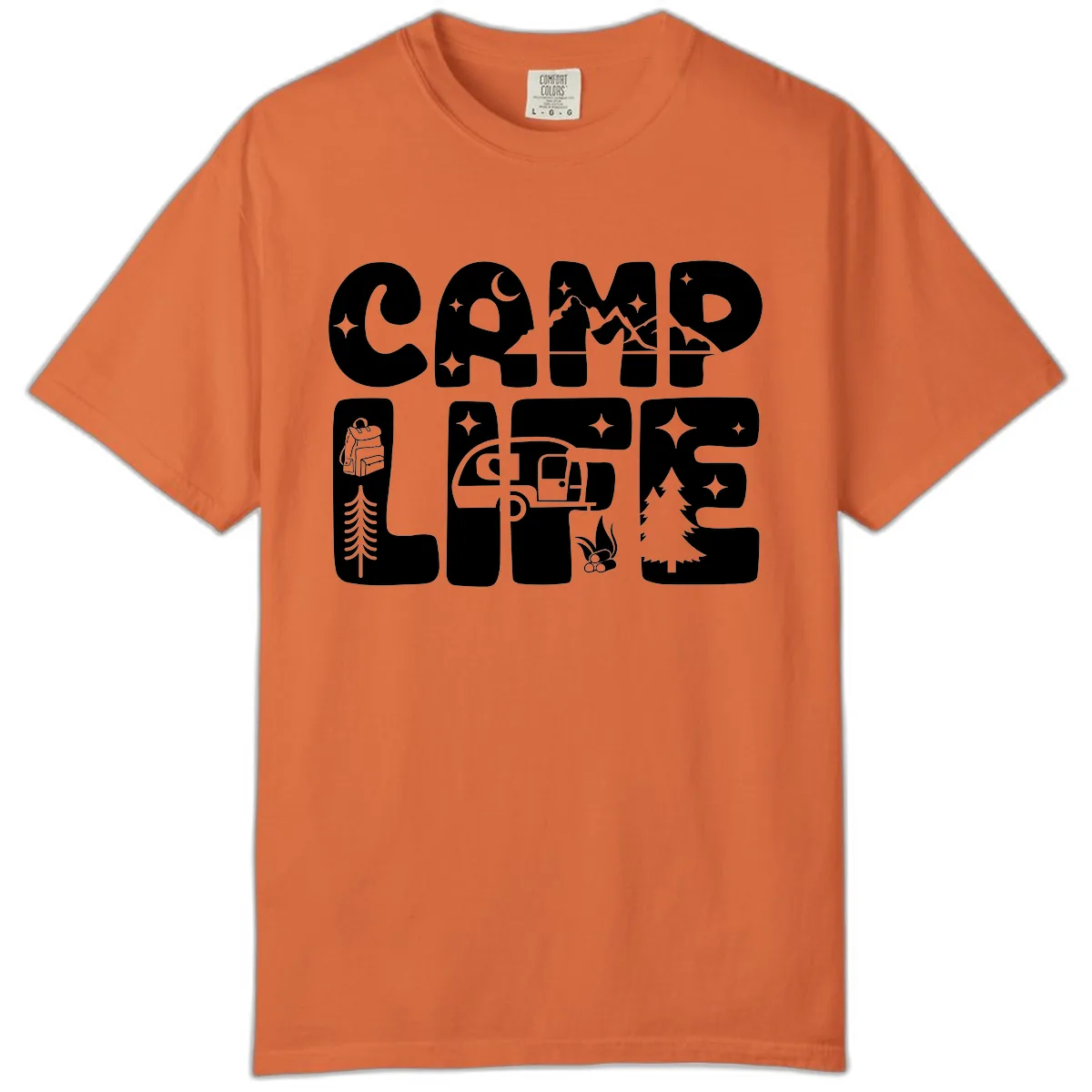 Camp Life Adventure Grid Comfort Color in Burnt Orange