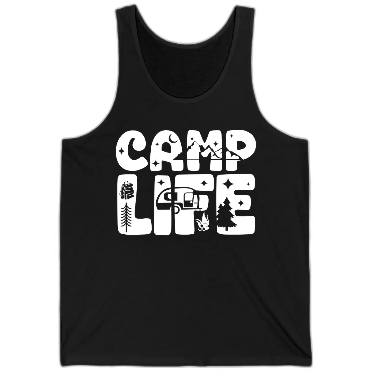 Camp Life Adventure Grid Tank in Black