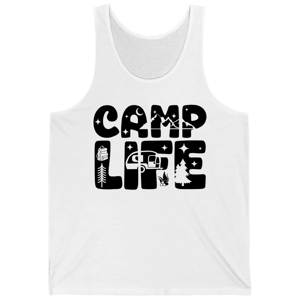 Camp Life Adventure Grid Tank in White