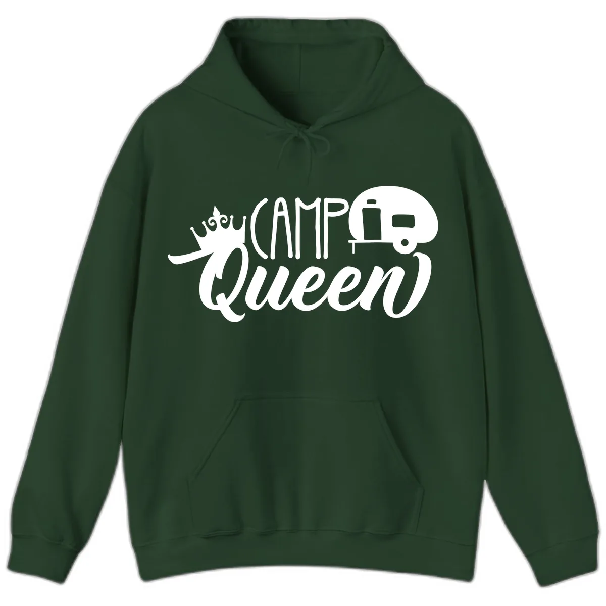 Camp Queen Glamping Life Hoodie in Forest Green