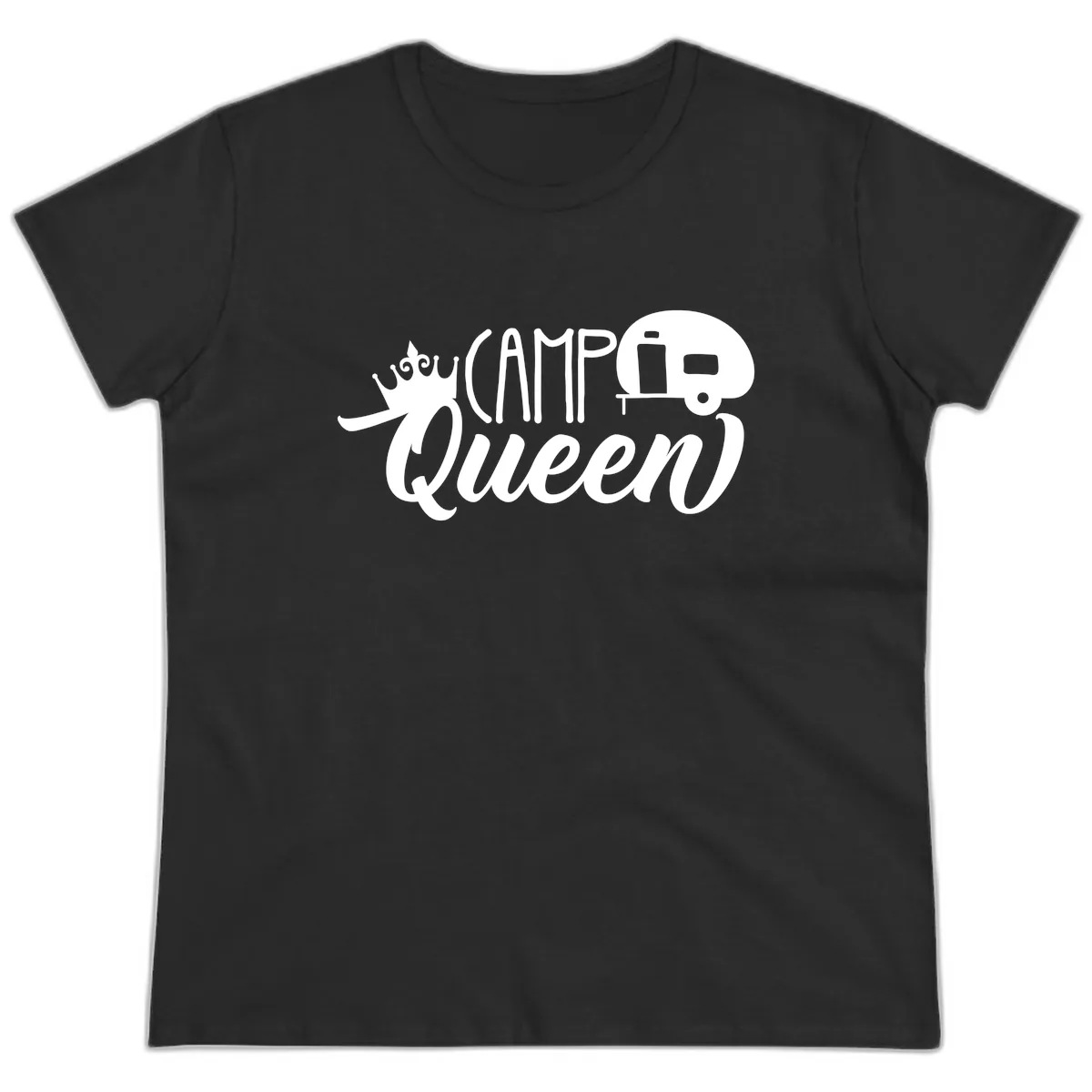 Camp Queen Glamping Life Ladies Tee in Black