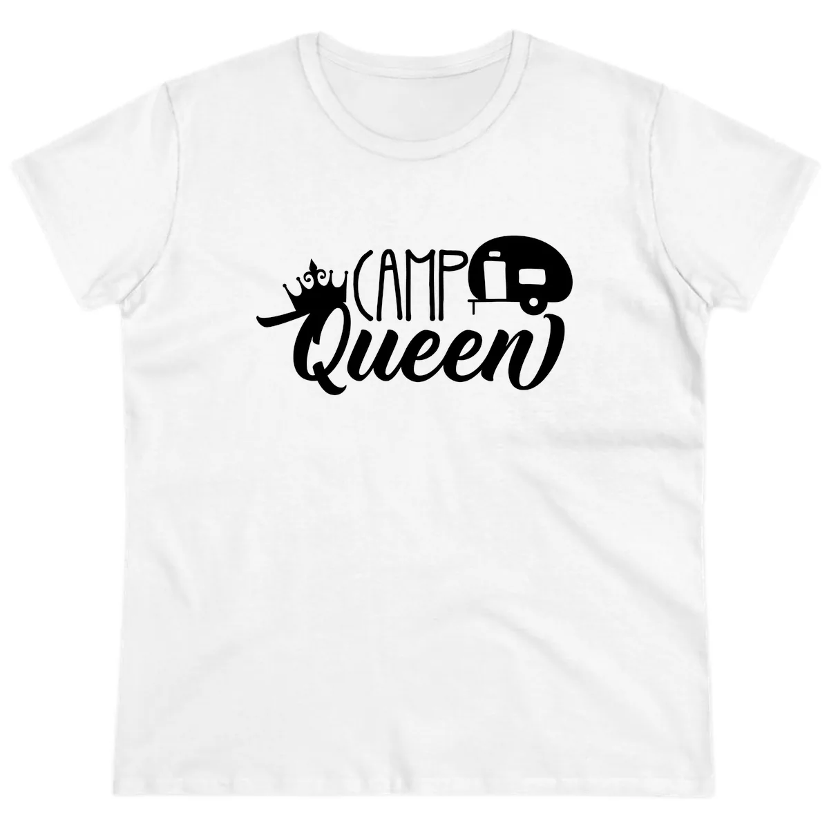 Camp Queen Glamping Life Ladies Tee in White