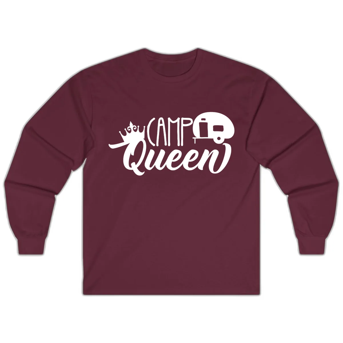 Camp Queen Glamping Life Long Sleeve in Maroon