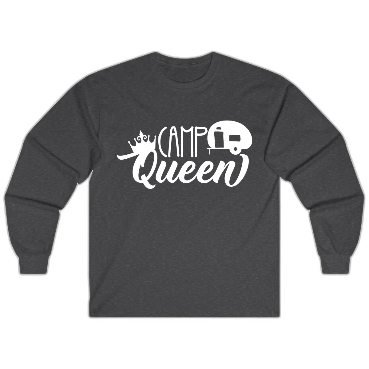 Camp Queen Glamping Life Long Sleeve in Dark Heather