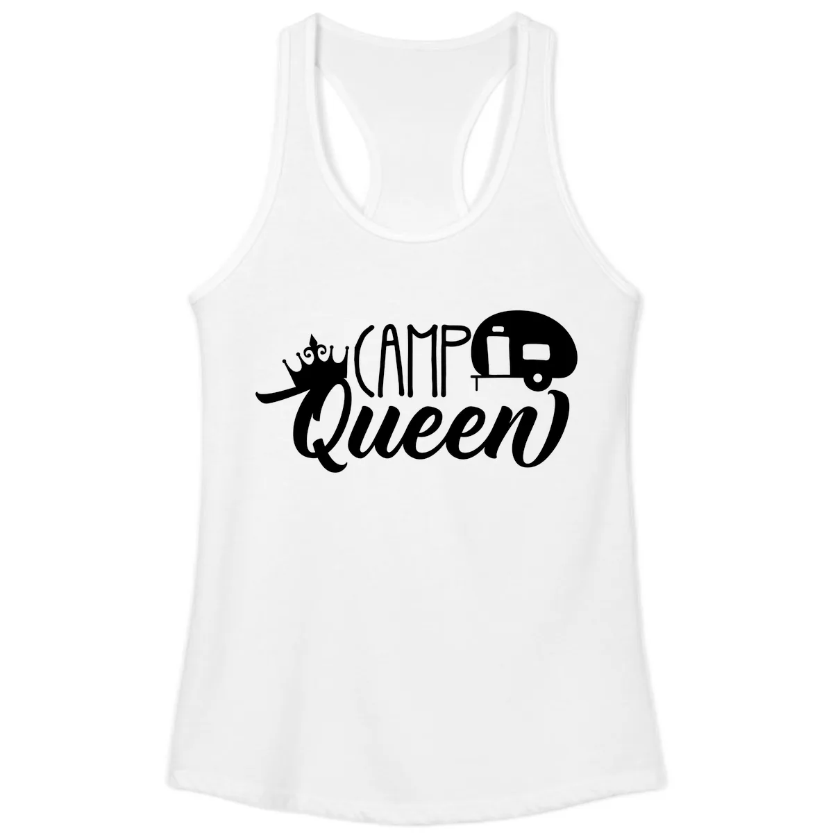 Camp Queen Glamping Life Ladies Tank in White