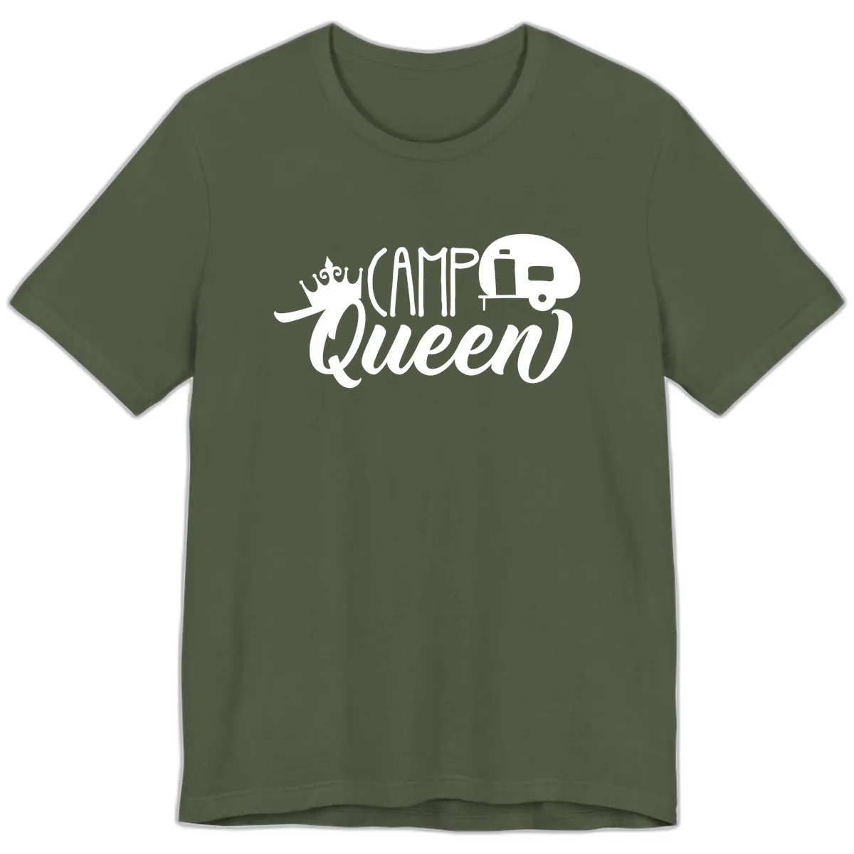Camp Queen Glamping Life Premium T-Shirt in Military Green