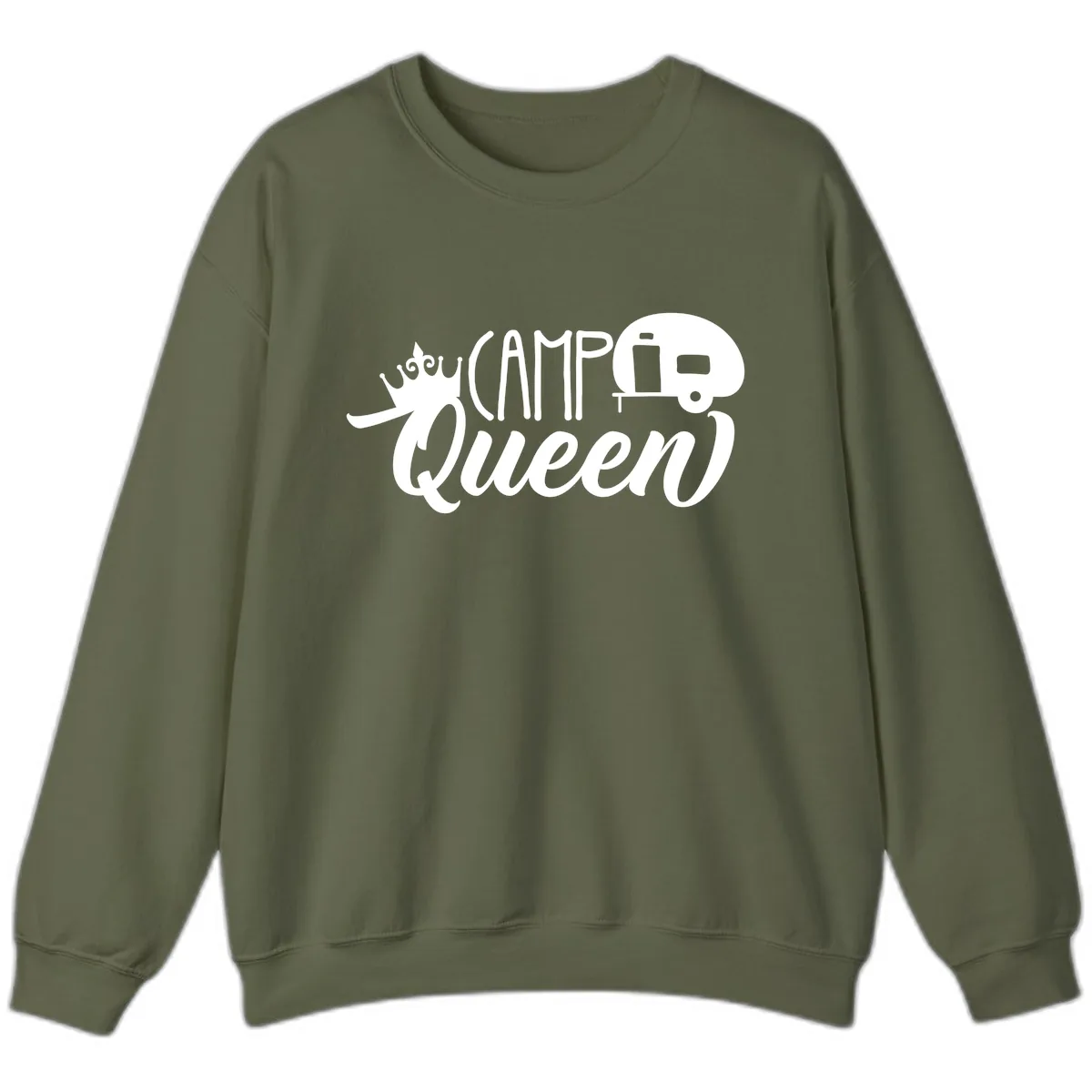 Camp Queen Glamping Life Sweatshirt in Military Green