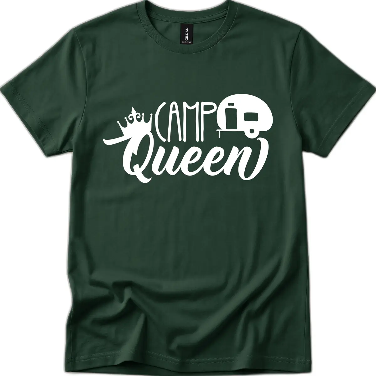 Camp Queen Glamping Life T-Shirt in Forest Green