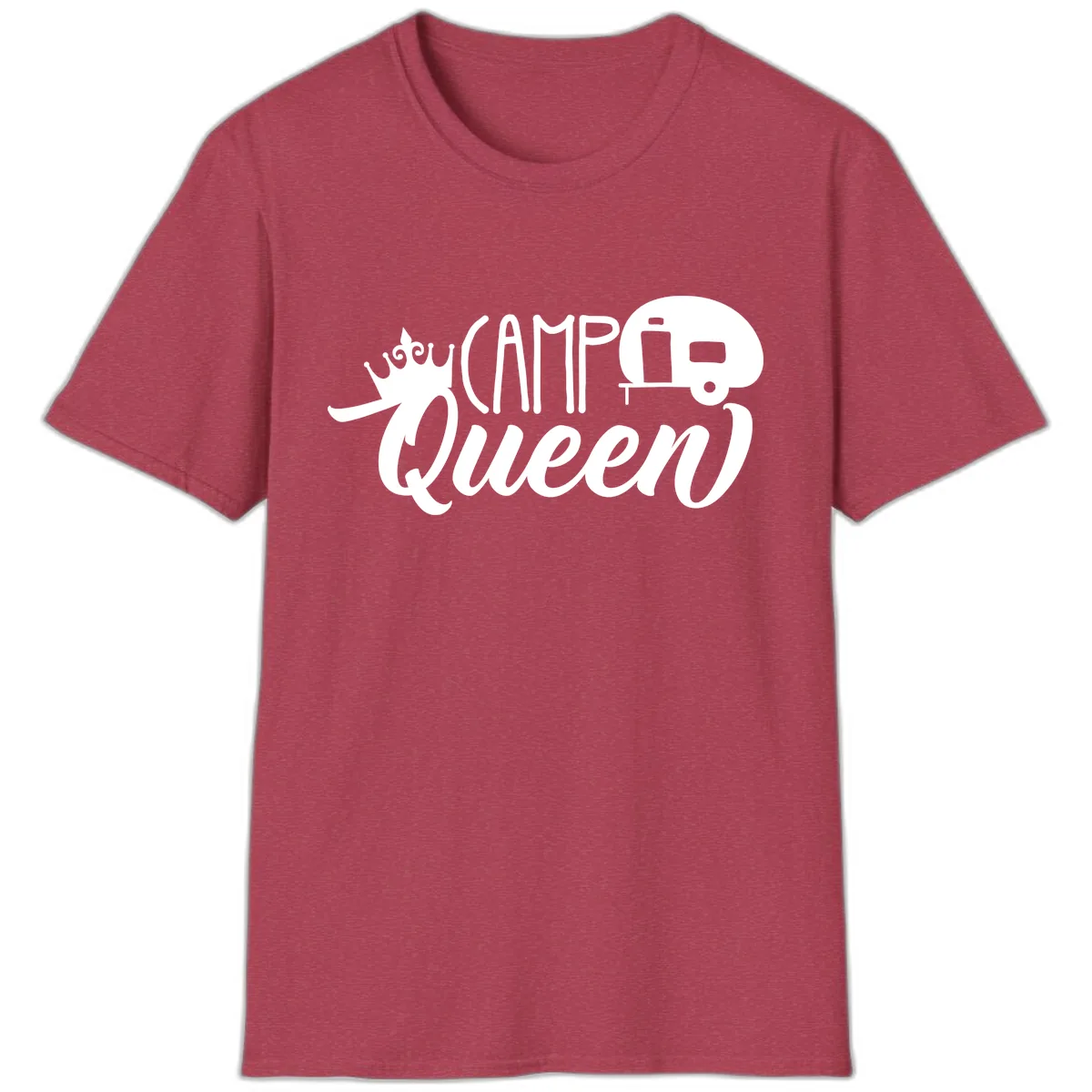 Camp Queen Glamping Life T-Shirt in Heather Cardinal