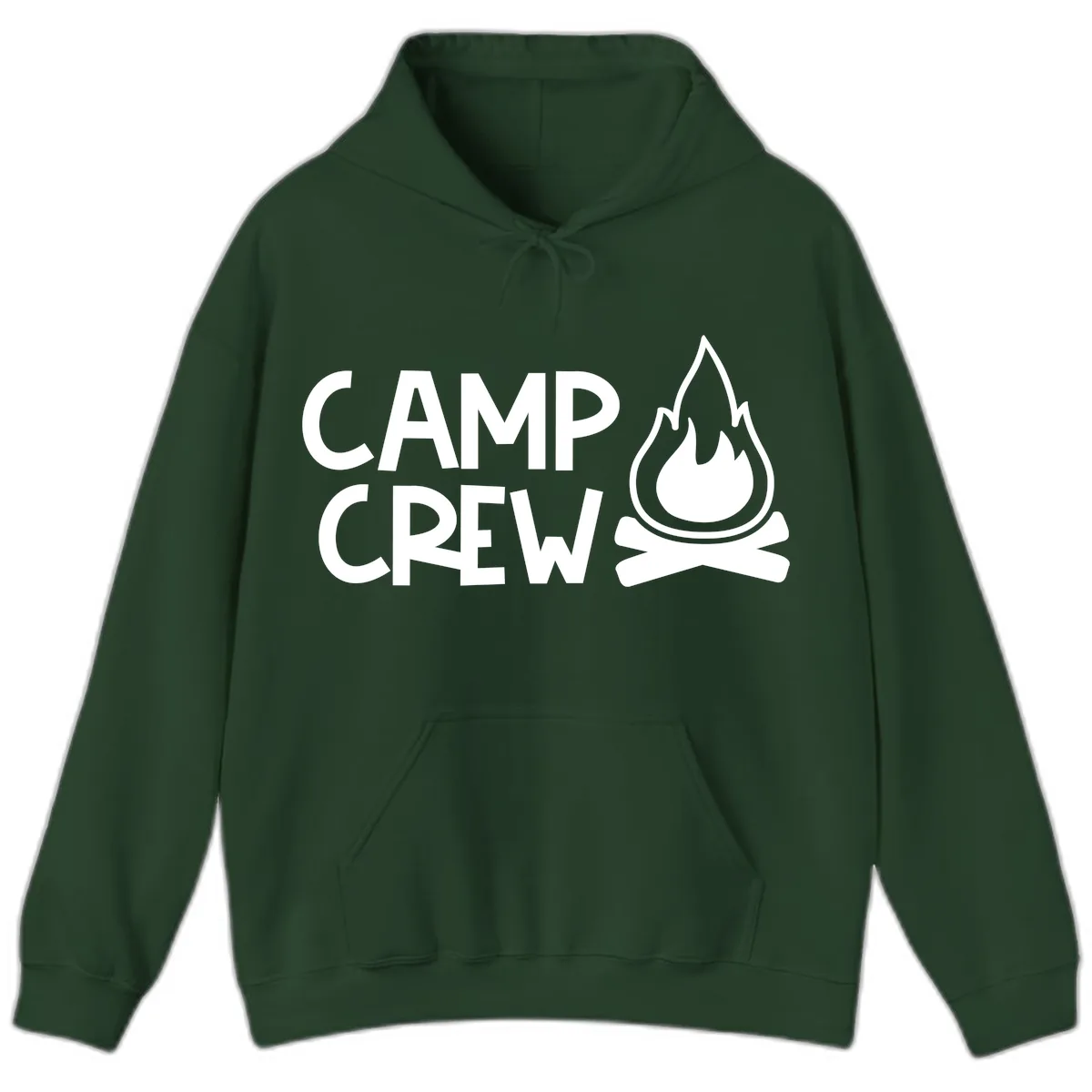 Camp Crew Campfire Hoodie in Forest Green