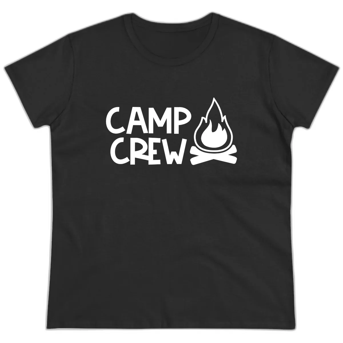 Camp Crew Campfire Ladies Tee in Black