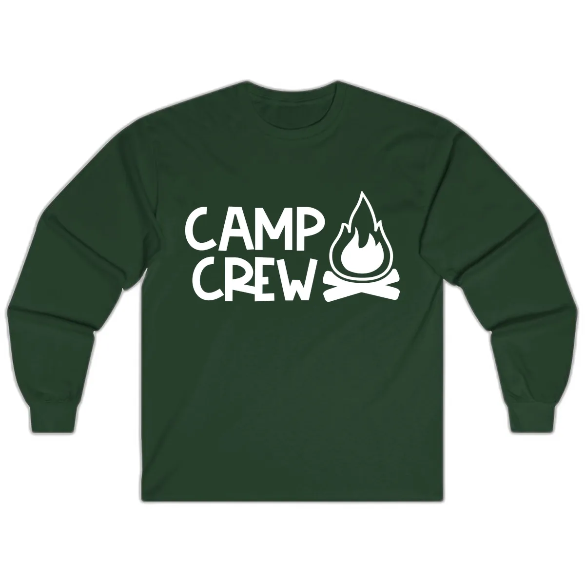 Camp Crew Campfire Long Sleeve in Forest Green