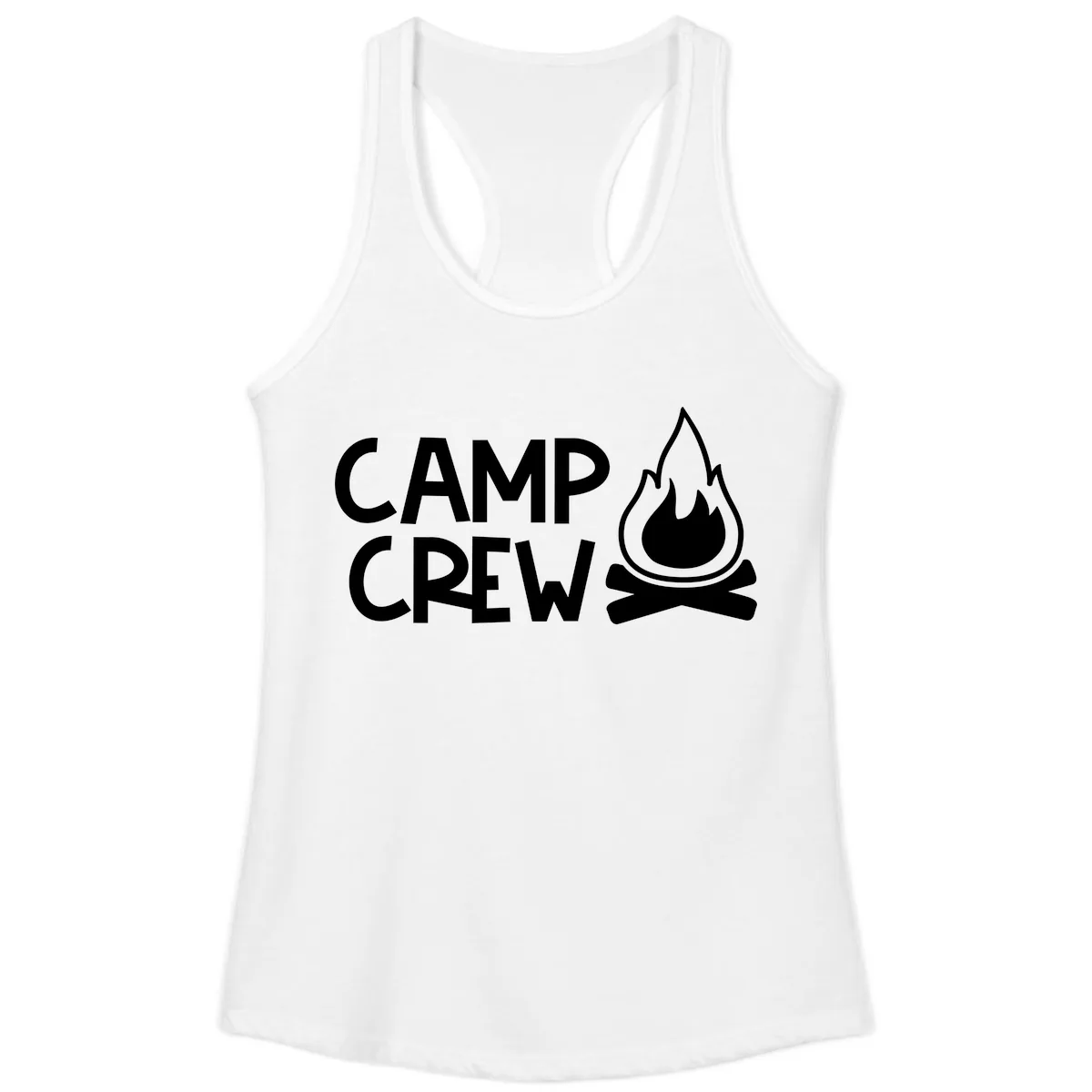 Camp Crew Campfire Ladies Tank in White