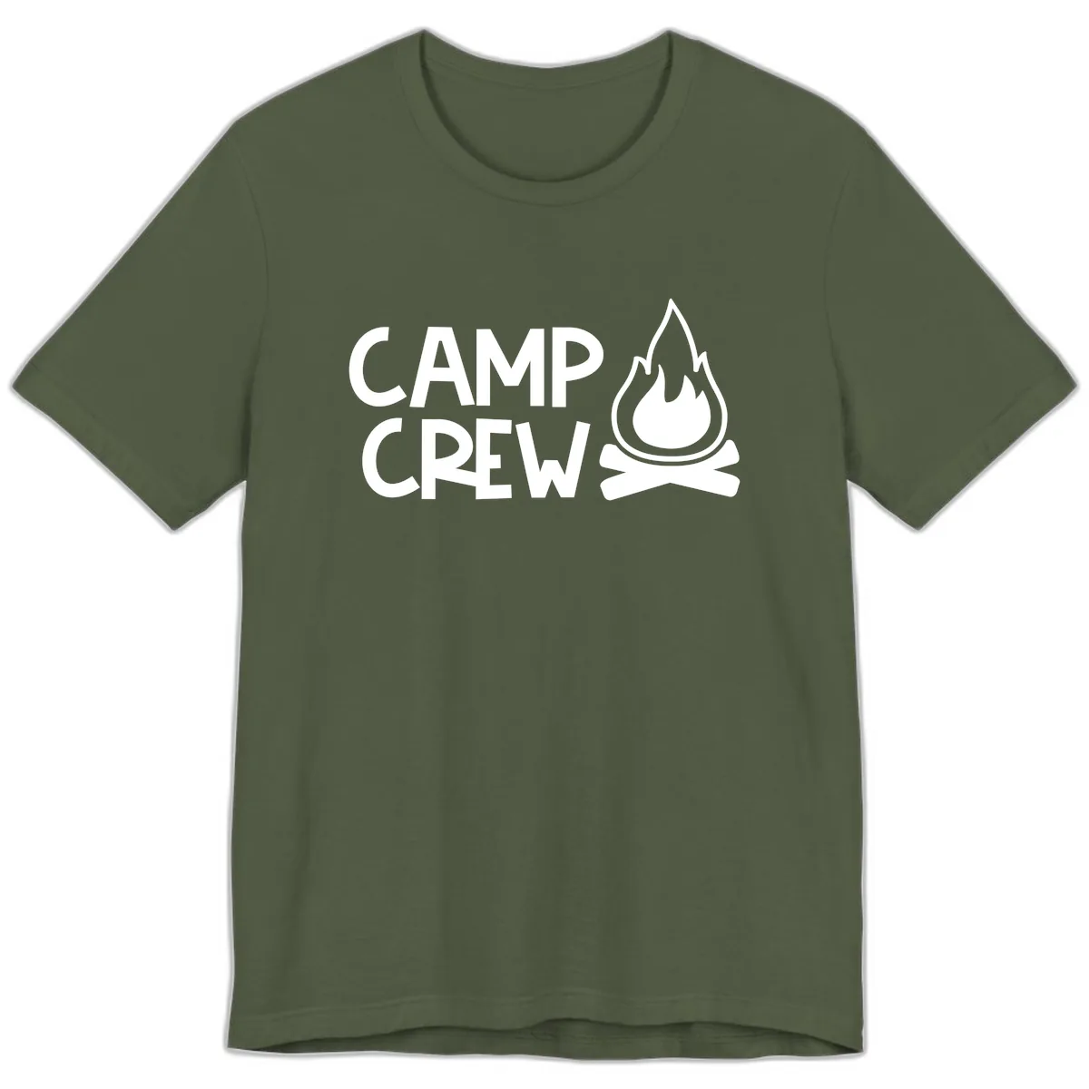 Camp Crew Campfire Premium T-Shirt in Military Green